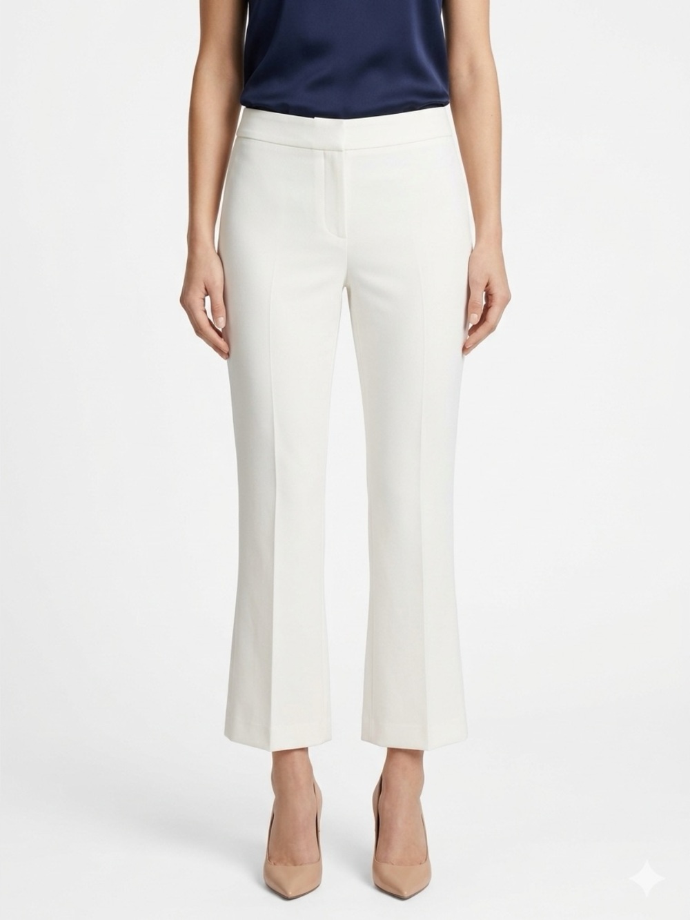 Lafayette 148 NY Manhattan Crop Flare Pants 6 Cloud